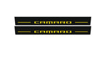 LED door sill plates Chevrolet Camaro V E37 2009+ stainless steel with Camaro logo