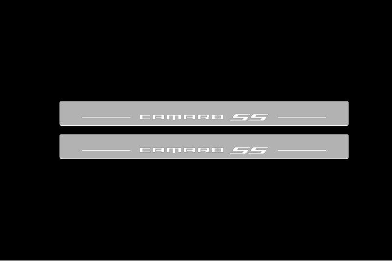 Chevrolet Camaro VI 2016-2024 LED Door Sills Illuminated Scuff Camaro SS Logo Stainless Steel Entry Guards Door Sills opdesig