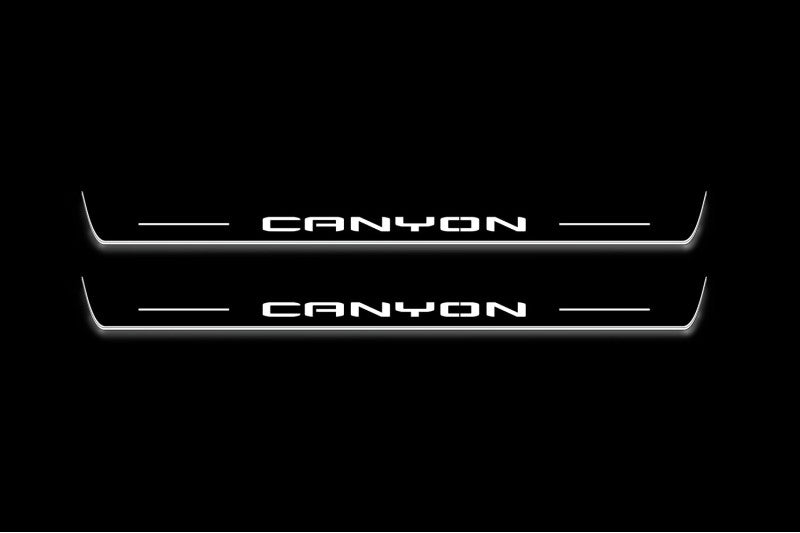 GMC Canyon III 2022+ LED door sill plates with Canyon logo