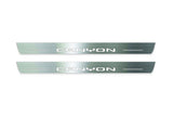 LED door sill plates GMC Canyon III 2022+ in stainless steel with Canyon logo