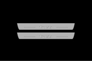 Illuminated LED Door Sill Tread Plates Porsche Cayenne Coupe 2020-2024 With Turbo Logo Porsche Led Door Sills decoinfabric