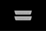 LED door sill plates for Porsche Cayenne III 2017+ stainless steel with Porsche logo