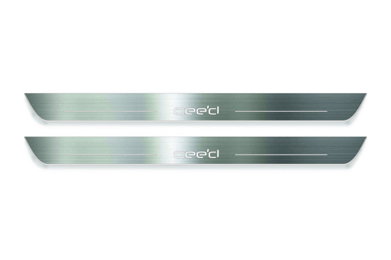 Kia Proceed II 2012+ Stainless Steel LED Door Sills – Cee`d Logo