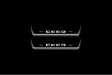 KIA Ceed III 2018+ LED door sill plates stainless steel with Ceed logo