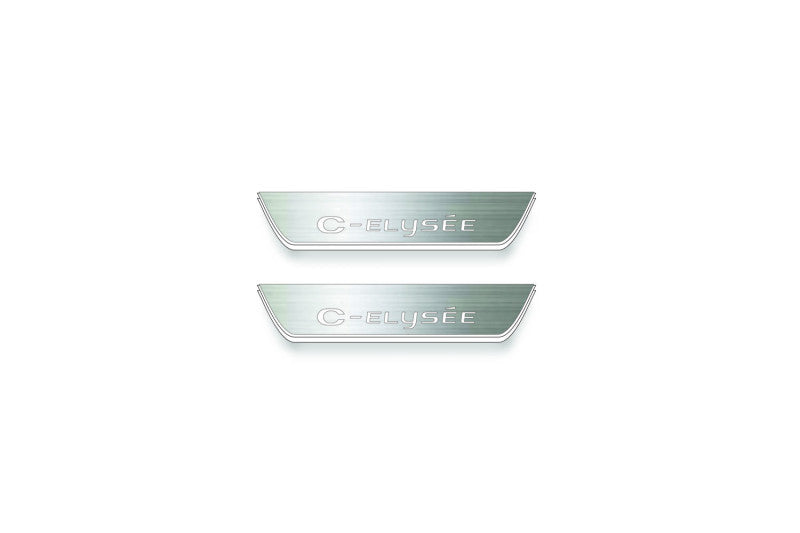 stainless steel LED door sill plates for Citroen C-Elysee 2012+ with C-Elysee logo
