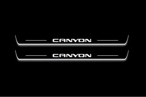 GMC Canyon II 2014-2022 LED Door Sills Illuminated Scuff Canyon Logo Stainless Steel Entry Guards