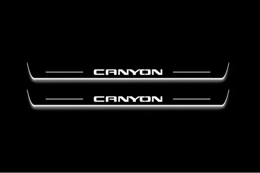 GMC Canyon II 2014+ Stainless Steel LED Door Sills – Canyon Logo