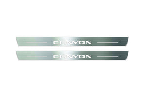 GMC Canyon II 2014-2022 LED Door Sills Illuminated Scuff Canyon Logo Stainless Steel Entry Guards