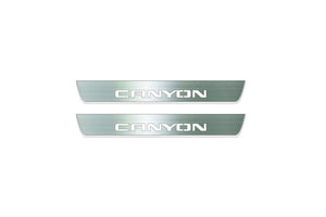 GMC Canyon II 2014-2022 LED Door Sills Illuminated Scuff Canyon Logo Stainless Steel Entry Guards