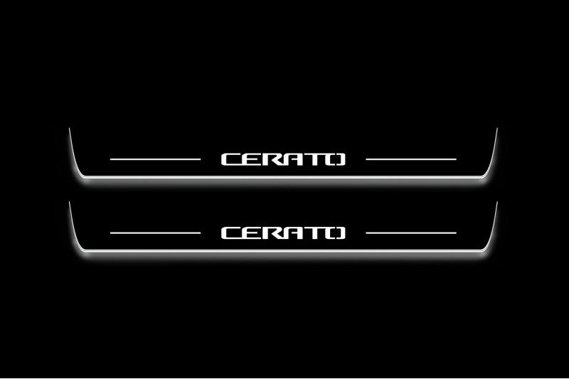 Kia Cerato III 2013+ Stainless Steel LED Door Sills – Cerato Logo