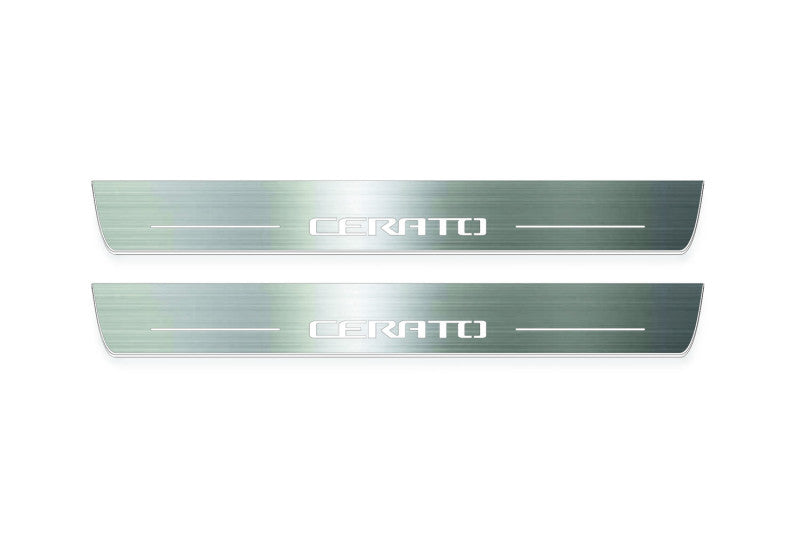 Kia Cerato III 2013+ Stainless Steel LED Door Sills – Cerato Logo
