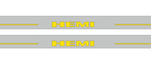 stainless steel LED door sill plates with Dodge Challenger 2008+ with HEMI logo