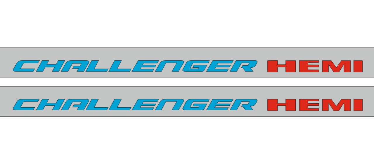 Dodge Challenger 2008+ LED door sill plates stainless steel with Challenger HEMI logo