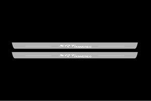 Illuminated LED Door Sill Tread Plates Dodge Challenger 2008-2023 With SRT Powered Logo Dodge Led Door Sills opdesign