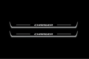 Dodge Charger 2005-2011 LED Door Sills Illuminated Scuff Charger Logo Stainless Steel Entry Guards Door Sills Decoin