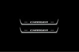 LED door sill plates Dodge Charger LD 2005+ stainless steel with Charger logo