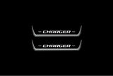 Dodge Charger LD 2011+ stainless steel LED door sill plates with Charger logo
