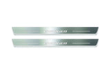 LED door sill plates Dodge Charger LD 2005+ in stainless steel with Charger logo