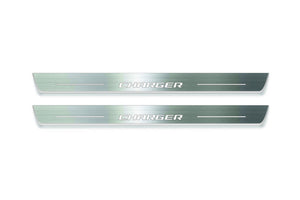 Dodge Charger 2005-2011 LED Door Sills Illuminated Scuff Charger Logo Stainless Steel Entry Guards Door Sills Decoin