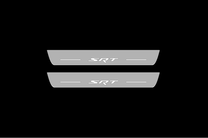 Dodge Charger 2005-2011 LED Door Sills Illuminated Scuff SRT Logo Stainless Steel Entry Guards Door Sills Decoin