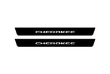 Jeep Cherokee KL 2014+ entry guards in stainless steel with Cherokee logo