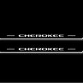 LED door sill plates Jeep Cherokee KL 2014+ in stainless steel with Cherokee logo