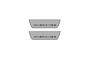 Illuminated LED Door Sill Tread Plates Jeep Cherokee KL 2014-2023 With Cherokee Logo Jeep Led Door Sills opdesign
