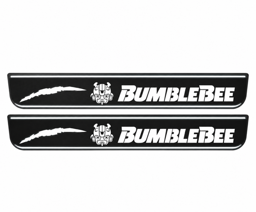 Chevrolet Camaro V E37 2009–2015 — Matte PRO LED Door Sills — BumbleBee Type 2 Logo