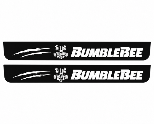Chevrolet Camaro VI 2016–2024 — Matte PRO LED Door Sills — BumbleBee Type 1 Logo