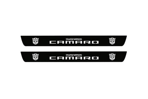 Chevrolet Camaro VI 2016–2024 — Matte PRO LED Door Sills — Camaro Transformers Logo