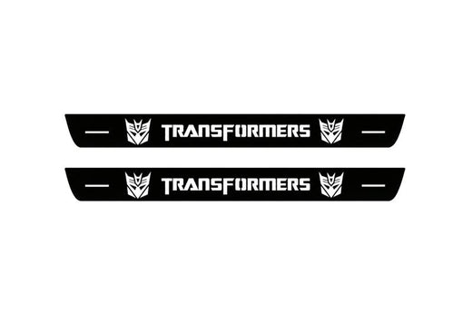 Chevrolet Camaro VI 2016–2024 — Matte PRO LED Door Sills — Transformers Decepticon Logo