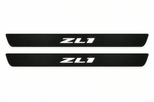 Chevrolet Camaro VI 2016–2024 — Matte PRO LED Door Sills — ZL1 Logo