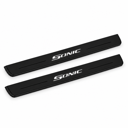 Chevrolet Sonic 2012–2020 — Matte PRO LED Door Sills — Sonic Logo