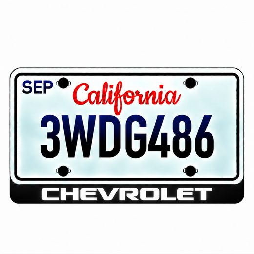 Chevrolet Wordmark LED License Plate Badge — Standard or Custom