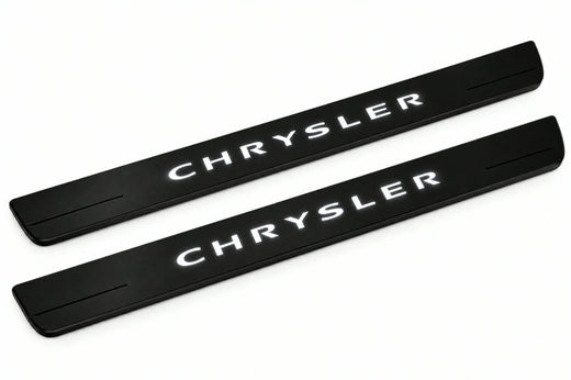 Chrysler 200 II 2015–2017 — Matte PRO LED Door Sills — Chrysler Logo