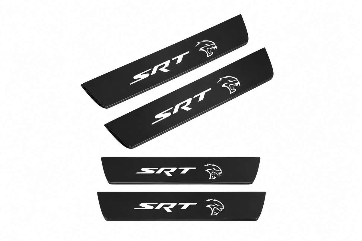 Chrysler 300 LD Matte PRO LED door sills with SRT Hellcat design