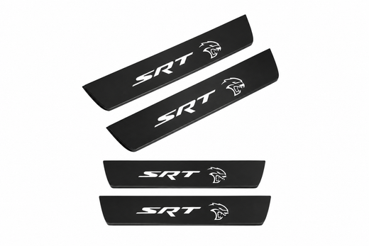 Chrysler 300 LD 2011–2023 — Matte PRO LED Door Sills — SRT Hellcat Logo