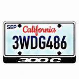 Chrysler 300C illuminated LED license plate badge with solid lettering below an illustrative US plate; plate not included