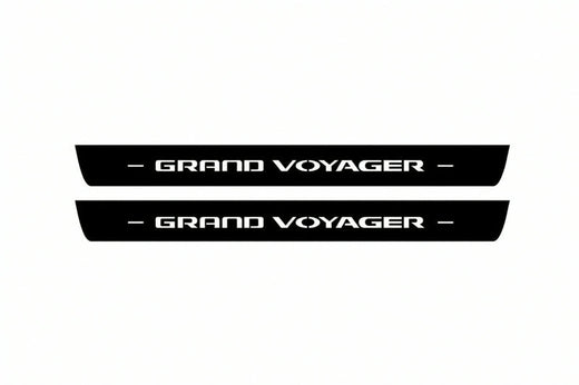 Chrysler Grand Voyager V 2008–2015 — Matte PRO LED Door Sills — Grand Voyager Logo
