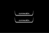 LED door sill plates Citroen C4 II 2010+ in stainless steel with Citroen logo