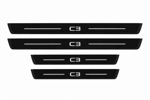 Citroën C3 B618 2016–2024 — Matte PRO LED Door Sills — C3 Logo