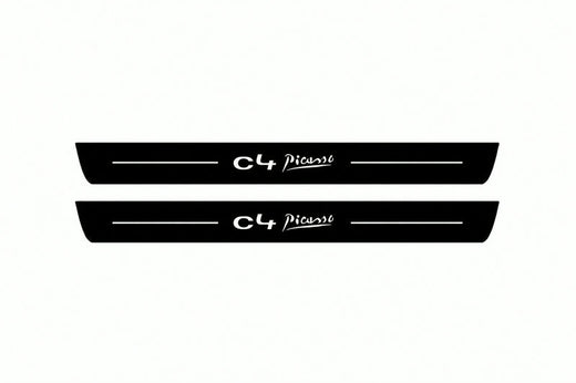 Citroen C4 Picasso I 2006–2014 — Matte PRO LED Door Sills — C4 Picasso Logo