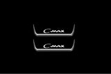 LED door sill plates for Ford C-Max I 2003+ stainless steel with C-Max logo
