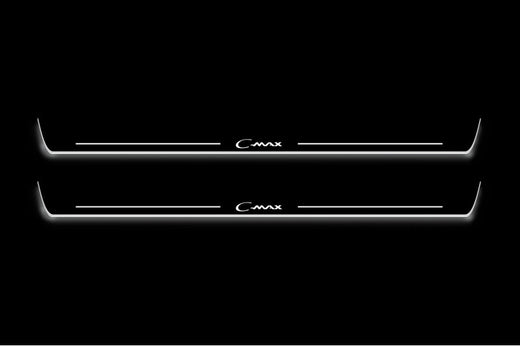 Ford C-Max I C214 2003–2010 — Stainless Steel LED Door Sills — C-Max Logo