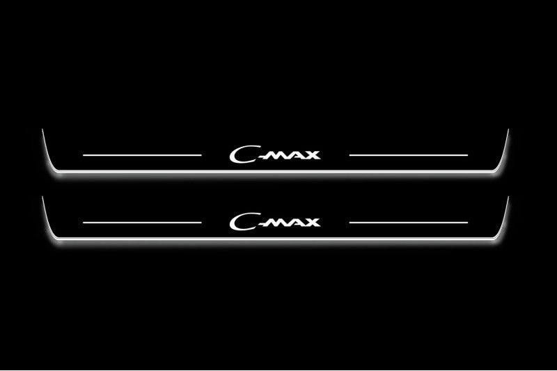 LED door sill plates for Ford C-Max II 2012+ stainless steel with C-Max logo
