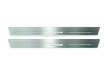 Ford C-Max II 2012+ illuminated entry guards in stainless steel with C-Max logo