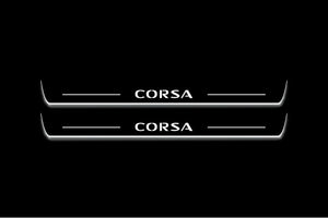 Opel Corsa E 5D 2014-2019 LED Door Sills Illuminated Scuff Corsa Logo Stainless Steel Entry Guards