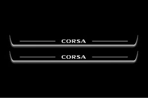Vauxhall Corsa E 3D 2014+ Stainless Steel LED Door Sills – Corsa Logo