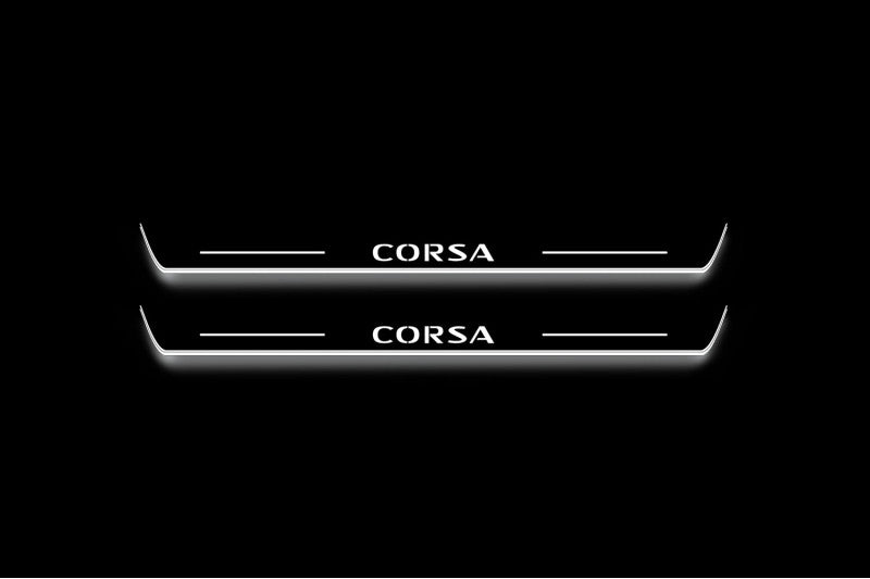 Vauxhall Corsa F 2019+ Stainless Steel LED Door Sills – Corsa Logo