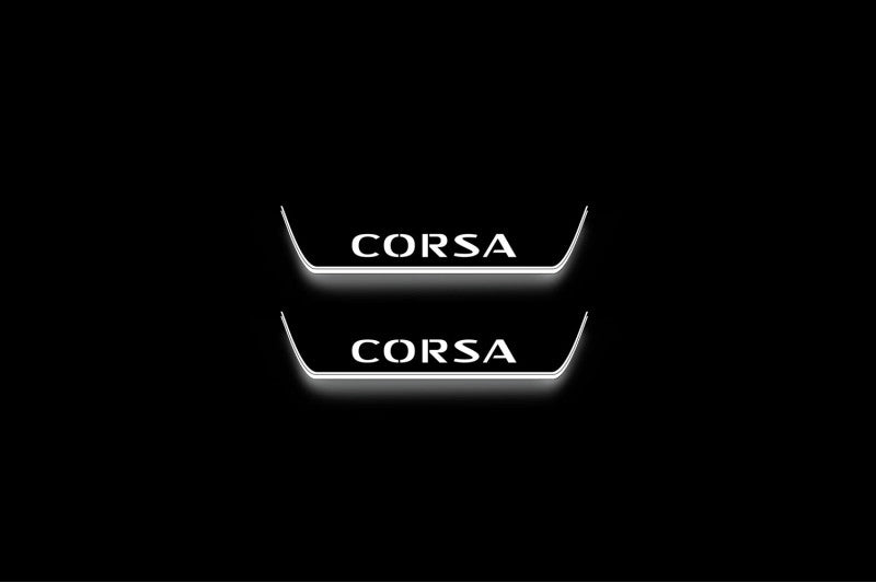 Vauxhall Corsa F 2019+ Stainless Steel LED Door Sills – Corsa Logo
